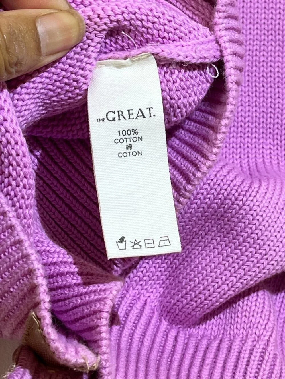 The Great The Tiny Cardigan pink tan Lilac Blossom button up - Picture 7 of 10